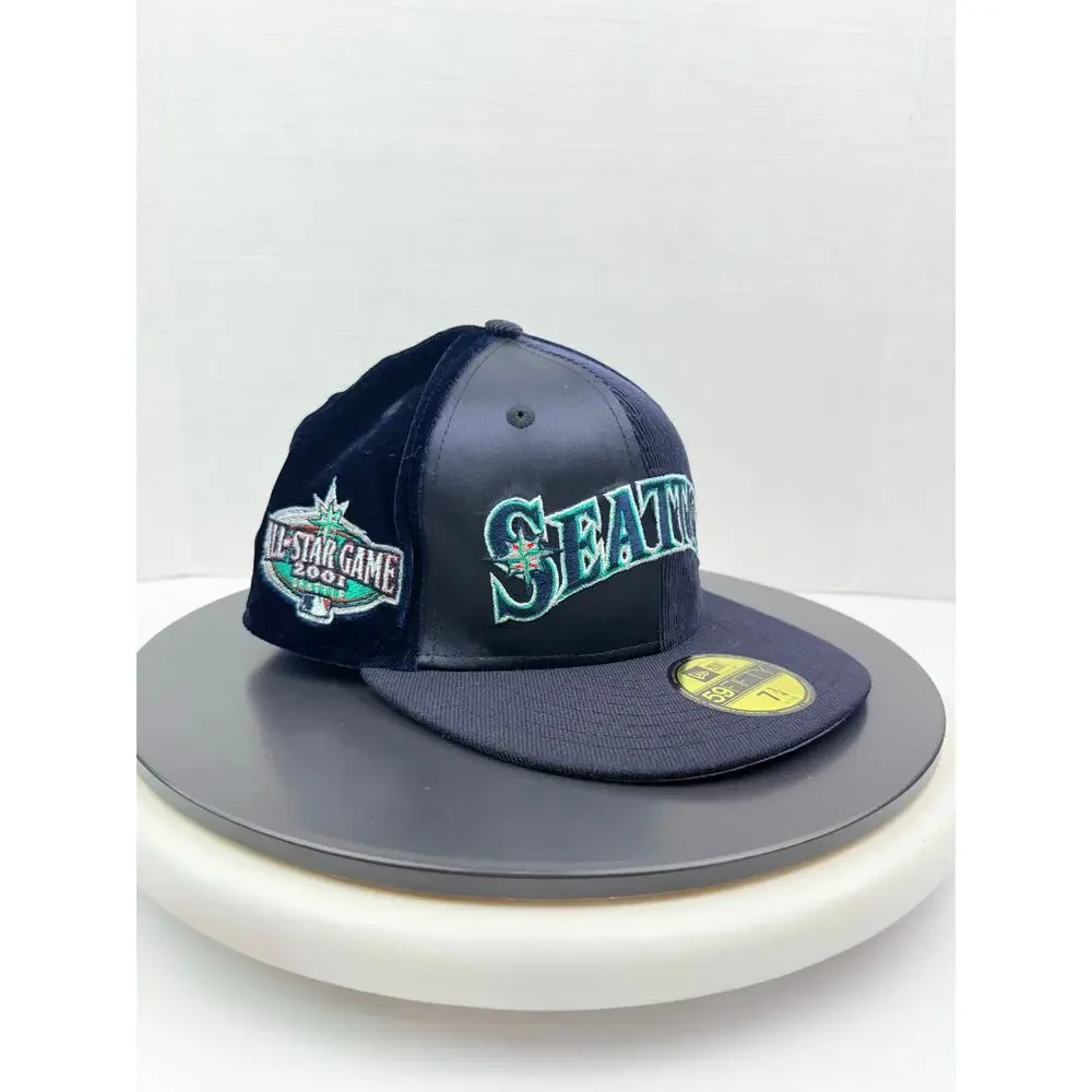 New Era Seattle Mariners Corduroy 59FIFTY Fitted Hat 7 3/4 2001‎ All Star Game